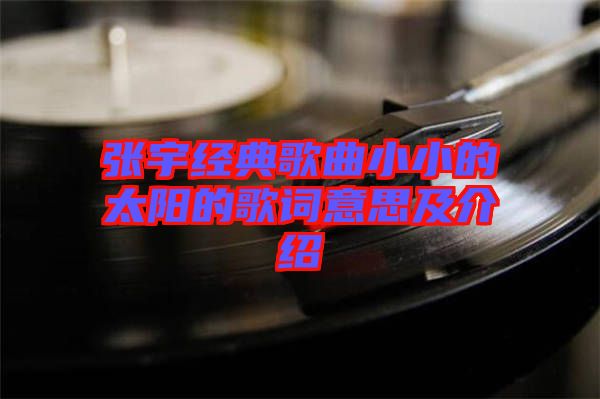 張宇經(jīng)典歌曲小小的太陽的歌詞意思及介紹