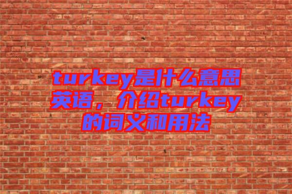 turkey是什么意思英語(yǔ)，介紹turkey的詞義和用法