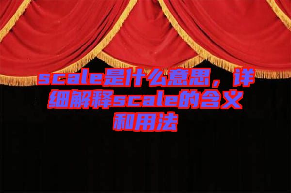 scale是什么意思，詳細解釋scale的含義和用法