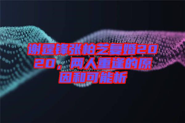 謝霆鋒張柏芝復(fù)婚2020，兩人重逢的原因和可能析