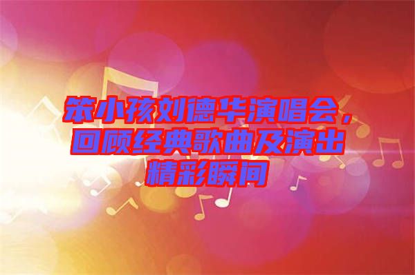 笨小孩劉德華演唱會，回顧經(jīng)典歌曲及演出精彩瞬間