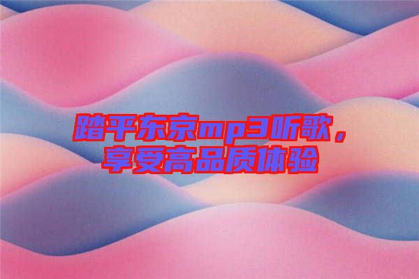 踏平東京mp3聽歌，享受高品質(zhì)體驗(yàn)