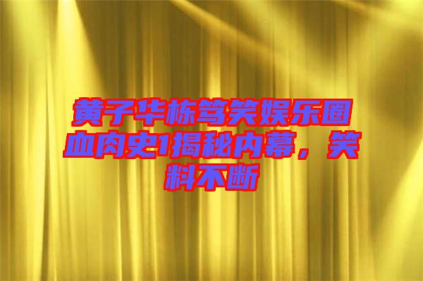 黃子華棟篤笑娛樂圈血肉史1揭秘內(nèi)幕，笑料不斷