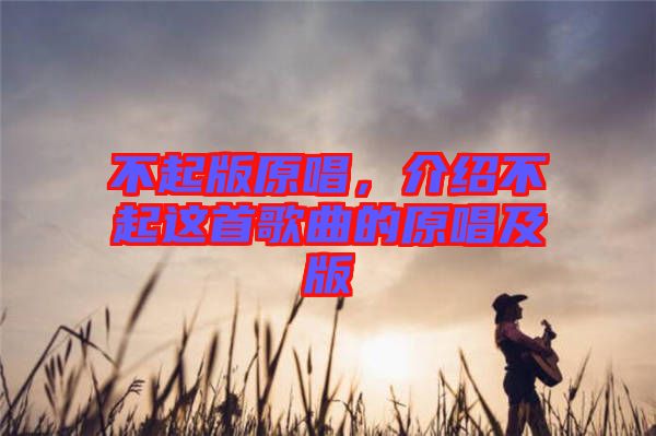 不起版原唱，介紹不起這首歌曲的原唱及版