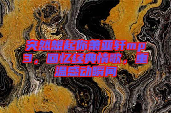 突然想起你蕭亞軒mp3，回憶經(jīng)典情歌，重溫感動瞬間