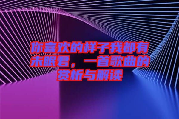 你喜歡的樣子我都有未眠君，一首歌曲的賞析與解讀