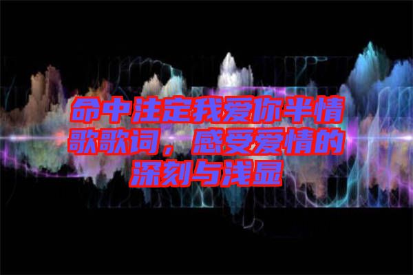 命中注定我愛(ài)你半情歌歌詞，感受愛(ài)情的深刻與淺顯