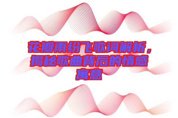 花瓣雨紛飛歌詞解析，揭秘歌曲背后的情感寓意