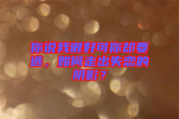 你說我很好可你卻要逃，如何走出失戀的陰影？