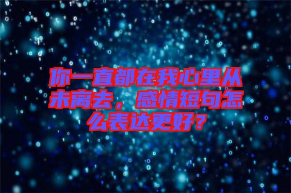 你一直都在我心里從未離去，感情短句怎么表達更好？