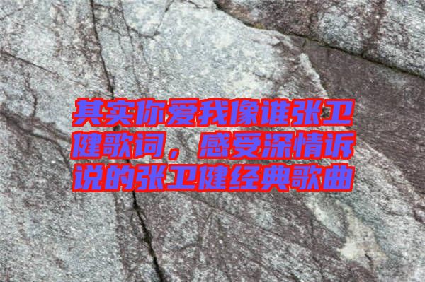 其實(shí)你愛我像誰張衛(wèi)健歌詞，感受深情訴說的張衛(wèi)健經(jīng)典歌曲