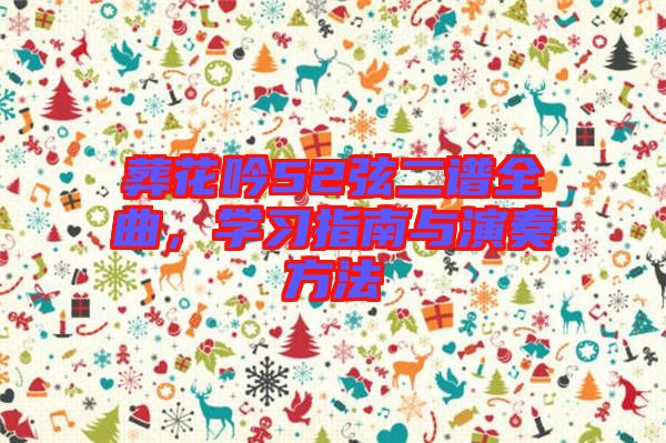 葬花吟52弦二譜全曲，學(xué)習(xí)指南與演奏方法