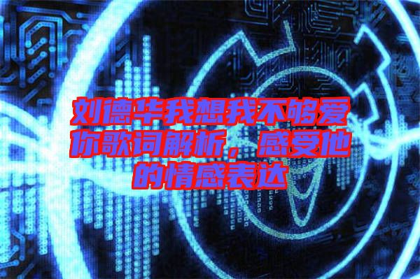 劉德華我想我不夠愛你歌詞解析，感受他的情感表達(dá)