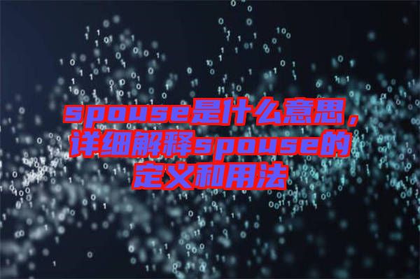 spouse是什么意思，詳細(xì)解釋spouse的定義和用法