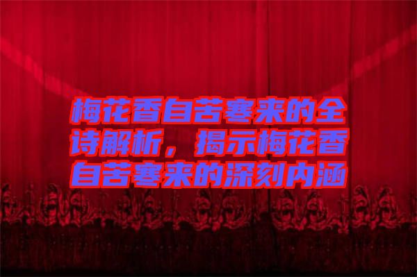 梅花香自苦寒來的全詩解析，揭示梅花香自苦寒來的深刻內(nèi)涵