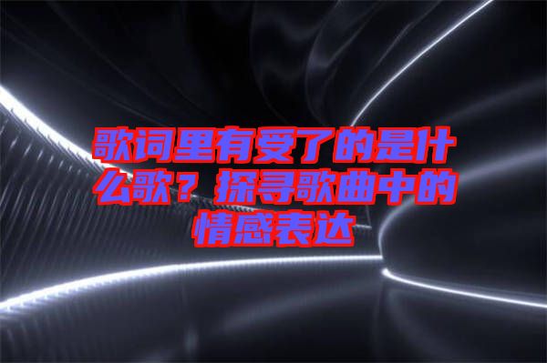 歌詞里有受了的是什么歌？探尋歌曲中的情感表達(dá)