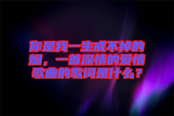 你是我一生戒不掉的煙，一首深情的愛情歌曲的歌詞是什么？