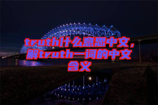 truth什么意思中文，解truth一詞的中文含義