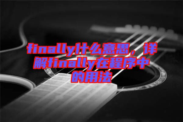 finally什么意思，詳解finally在程序中的用法