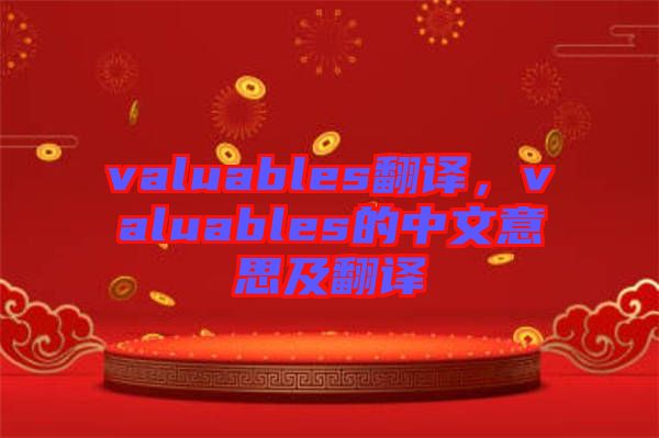 valuables翻譯，valuables的中文意思及翻譯