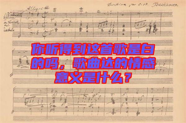 你聽得到這首歌是白的嗎，歌曲達(dá)的情感意義是什么？