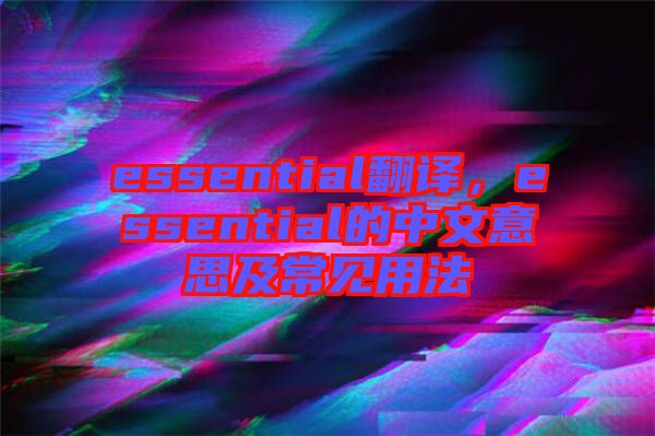 essential翻譯，essential的中文意思及常見用法