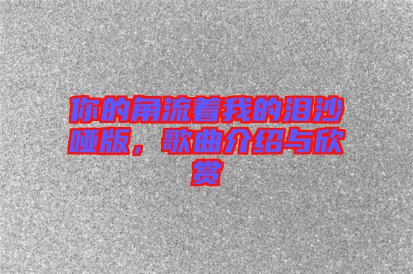 你的角流著我的淚沙啞版，歌曲介紹與欣賞