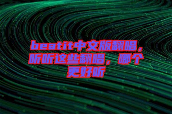 beatit中文版翻唱，聽聽這些翻唱，哪個更好聽