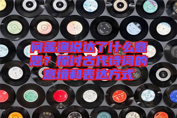 問蓮漁說達(dá)了什么意思？探討古代詩(shī)詞的意境和表達(dá)方式