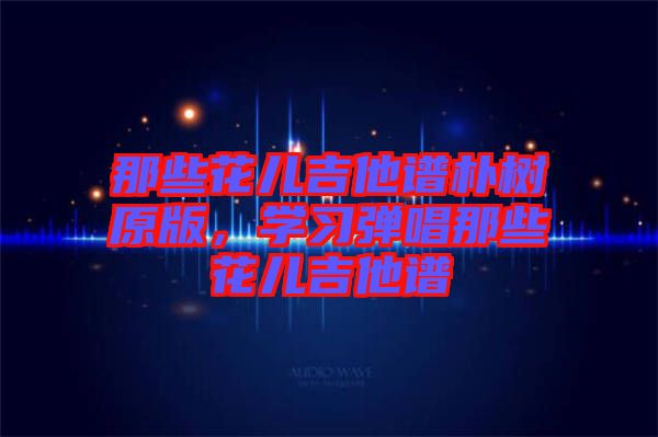 那些花兒吉他譜樸樹原版，學習彈唱那些花兒吉他譜